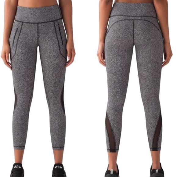 LULULEMON Invigorate 7/8 Tight Chakra Print Alpine White Black / Black - Picture 1 of 6